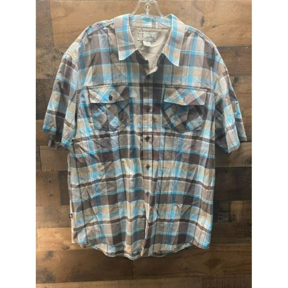Miskeen Men's Short‎ Sleeve Button Up Size 2XL